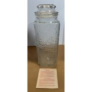 Princess House Fantasia Large Canister & Lid Poinsettia Canister Christmas #530